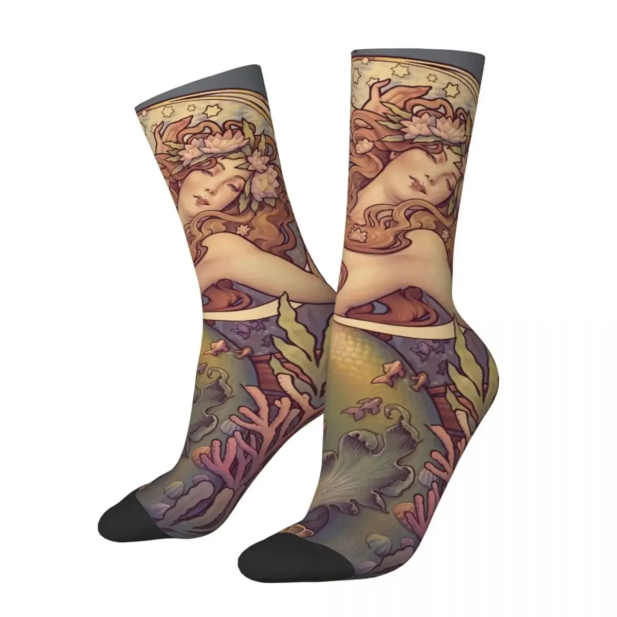 

Funny Crazy Sock for Men Andersen's Little Mermaid Hip Hop Vintage Happy Quality Pattern Printed Boys Crew Sock Novelty Gift