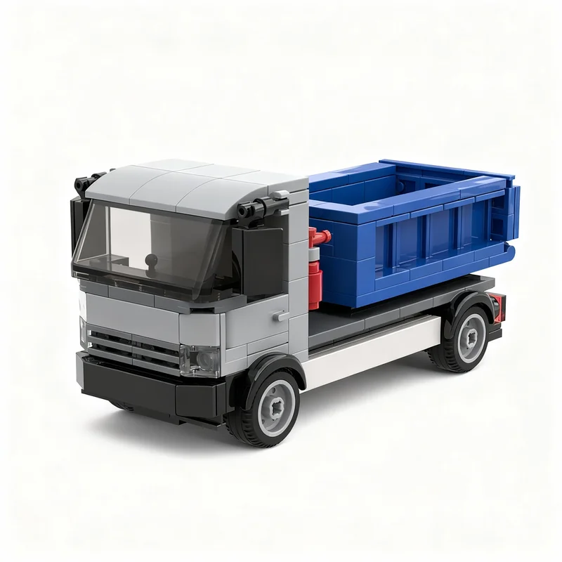 216pcs MOC European Waste Removal Container Truck City Construction Model Building Blocks Christmas Gift DIY Display Collection