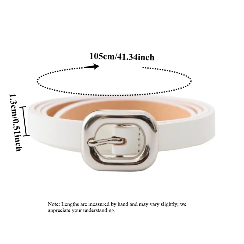 IF IFOND Exquisite Vintage Slim Belt with Simple Square Buckle—High-Quality Versatile Casual and Suit Belt for Women