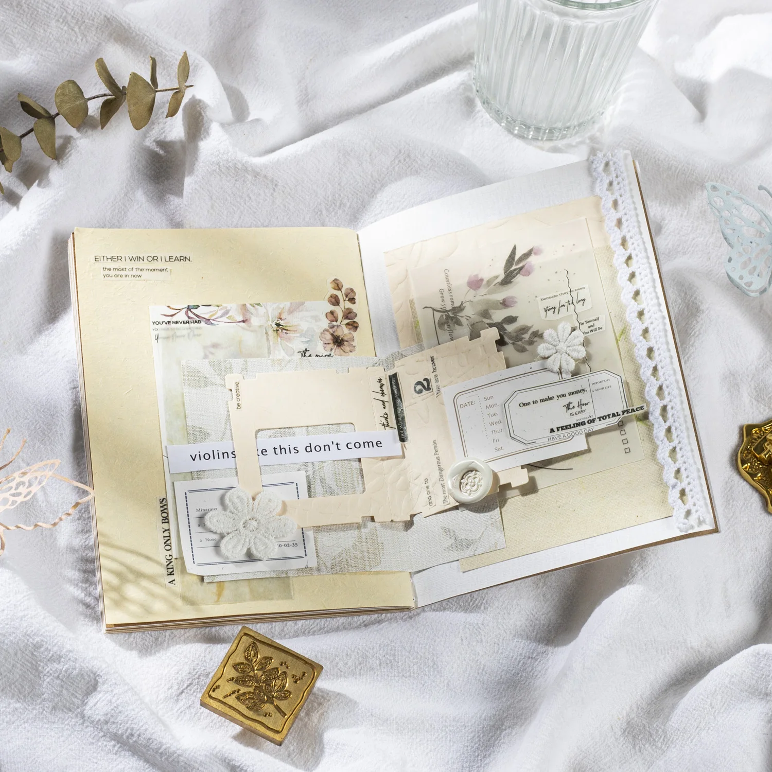 30 Sheets on Time Paper Series Literary Pattern Special Paper Material Paper Creative DIY Junk Journal Collage Decor Stationery