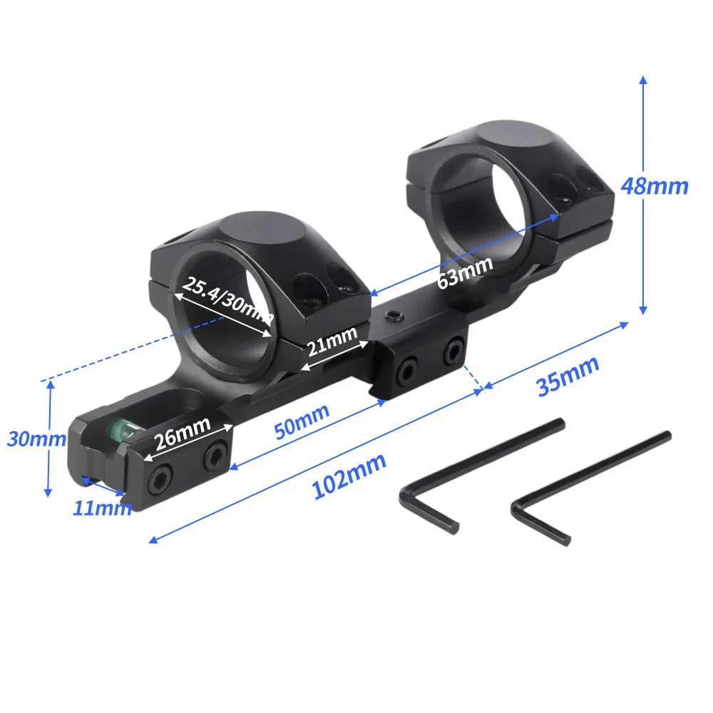One-Piece Scope Mount with Bubble Level for 11mm Rail 25.4mm/30mm Dual Ring Tube Clamp Scope Leveler QG447S