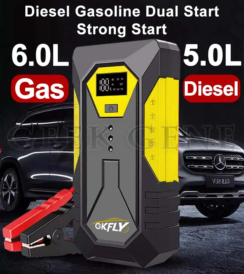GKFLY 3000A/4000A Auto Jump Starter Power Bank 12V Auto Batterij Starter Emergency Booster Auto Batterij voor benzine 6.0L Diesel 5.0L