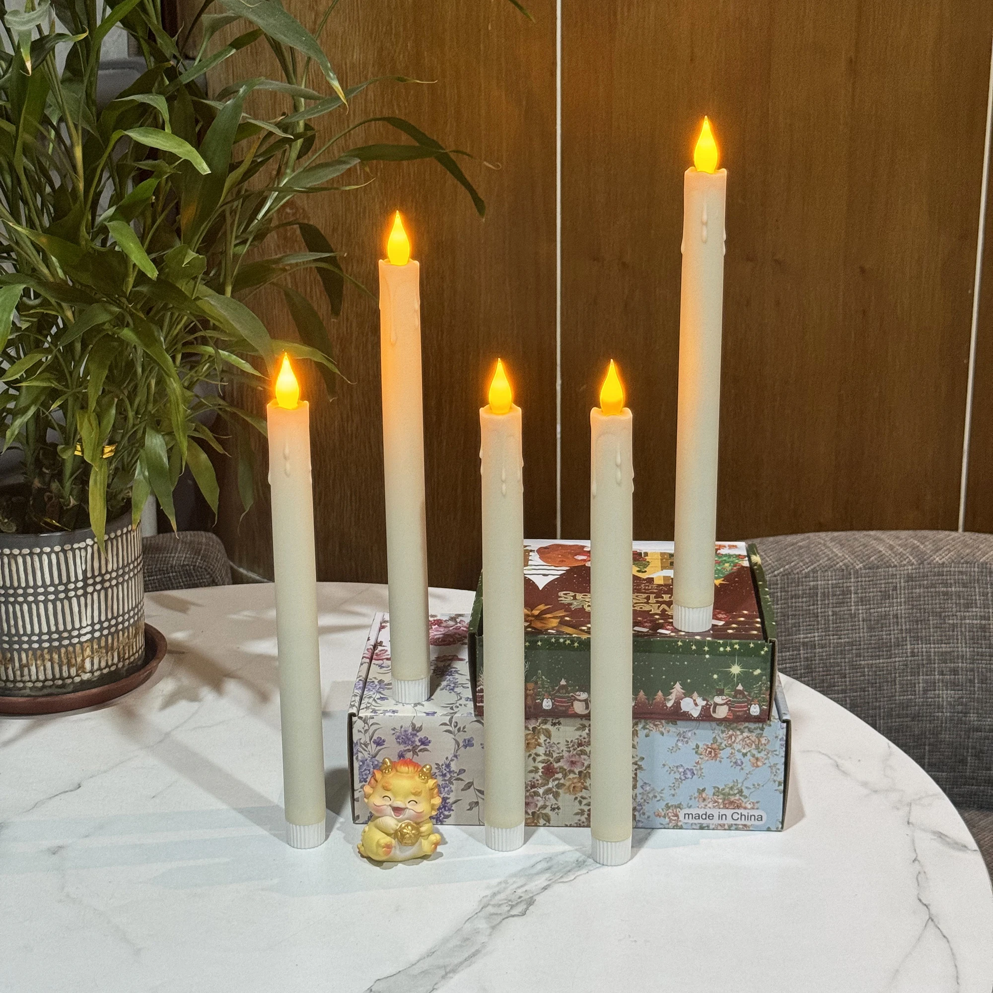 6 قطعة شمعة إلكترونية قضيب بلاستيكي الشمع LED شمعة ضوء بطارية التحكم عن بعد عيد ميلاد مأدبة الزفاف الديكور