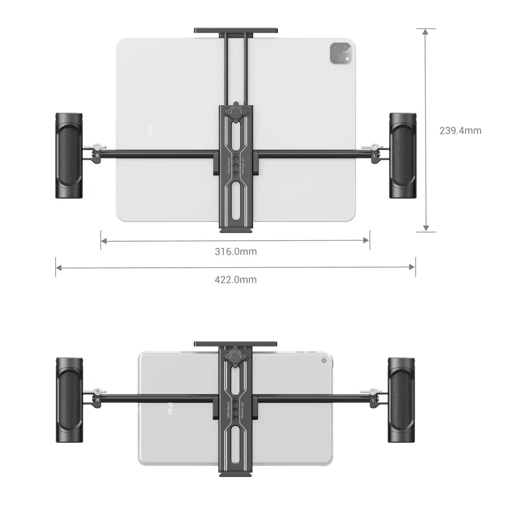 Imagem -02 - Suporte para Tablet Smallrig com Punho Duplo Suporte Ipad Compatível com Ipad 7.9 12.9 Tamanho Como Xiaomi Samsung e Huawei Tablet