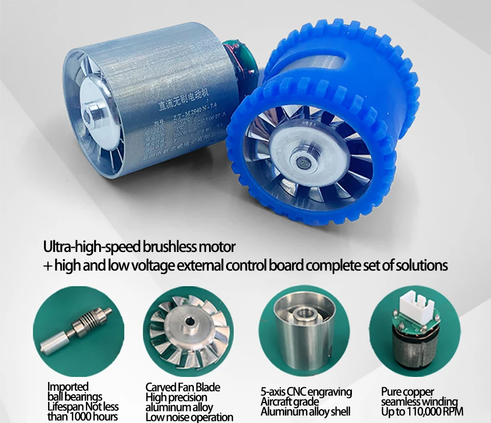 1 قطعة/الوحدة تيار مستمر 110 فولت 100 واط مجفف الشعر عالية السرعة كفاءة المحرك الصامت توفير الطاقة مايكرو موتور 110,000 دورة في الدقيقة سرعة فرش السيارات #4