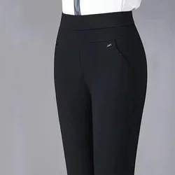 Fleece Thicken Large Size High Waist Elastic Straight Pants Autumn Casual Elastic Waist Comfortable Affordable Pencil Trousers
