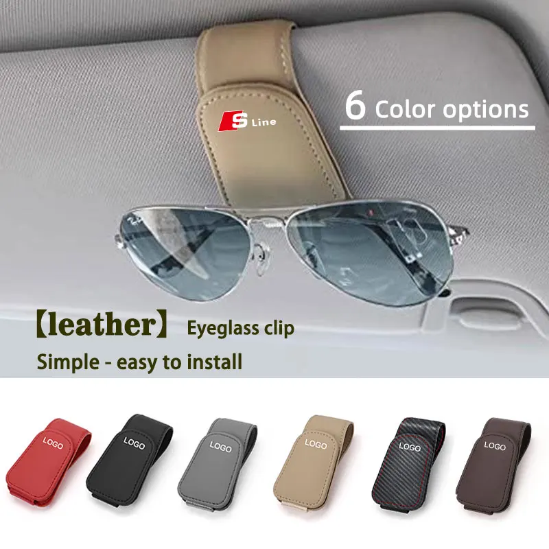 Car Sunshade Glasses Storage Clip Accessories For Audi Sline A1 A2 A3 A4 A5 A6 A7 A8 Q1 Q2 Q3 Q4 Q5 Q6 Q7 Q8 TT RS3 S5 B8