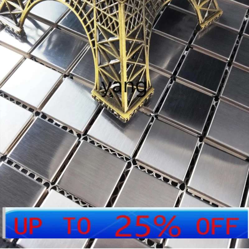 

LMM Silver Stainless Steel Mosaic Metal Tile Entrance Aisle Background Wall Tile