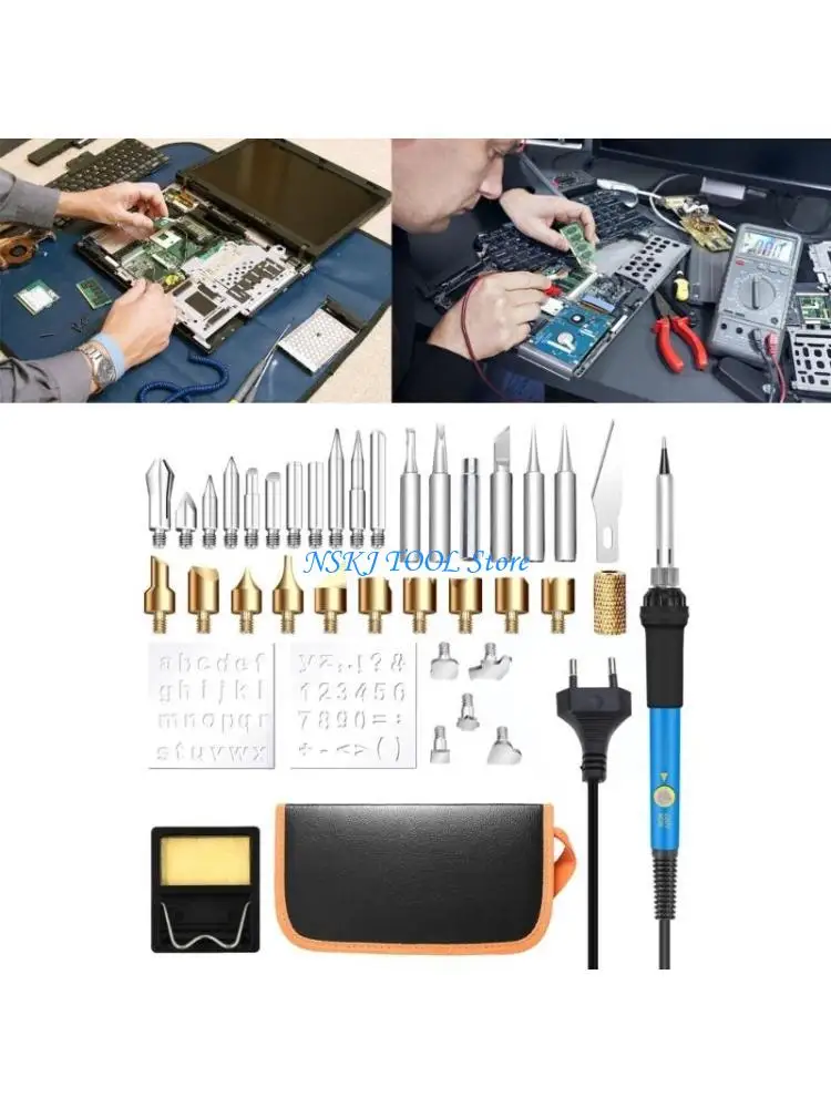 

L8RC Adjustable Temperature 200-450°C Soldering Iron Set for Wood Engraving DIY Art