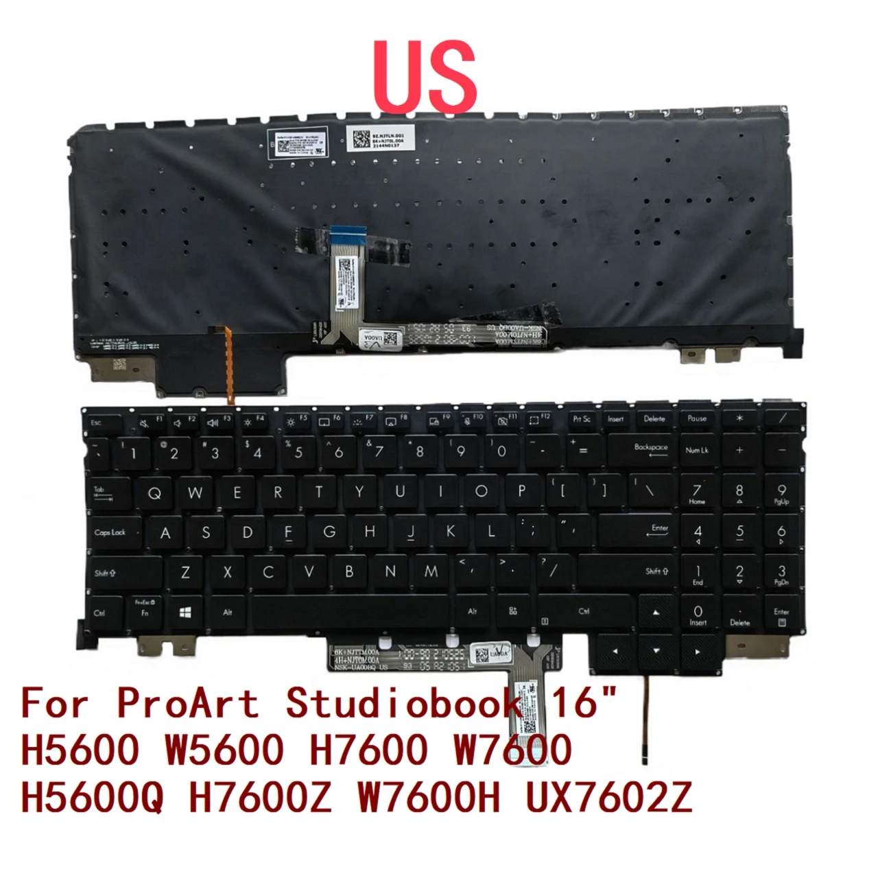 New US Laptop Backlit Keyboard For ASUS ProArt Studiobook 16