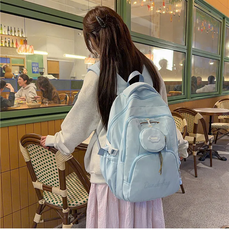 sweet-student-backpack-milk-blue-ice-island-soft-mist-texture-multi-layered-double-shoulder-bag-daily-versatile-nylon-material