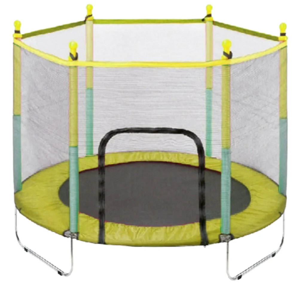 

Wholesale 4.5FT Mini Yellow Trampoline Unisex Indoor Fitness Park Baby Trampoline with Foam Plastic PVC Material for Boys Girls