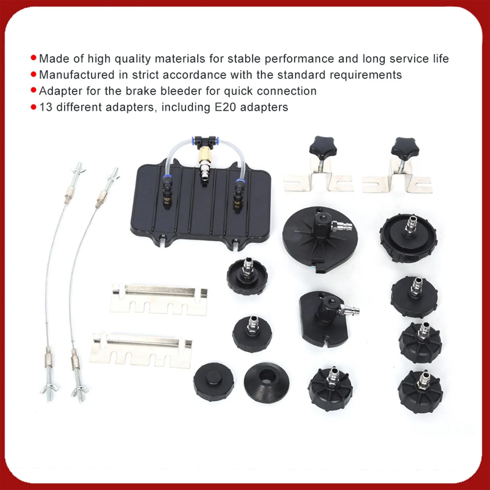 

13pcs/Set Compressed Air Brake Bleeder Adapter Steel Quick Connection for Most of Vehicles Brake Bleeder Adapter Bleeder Adapter