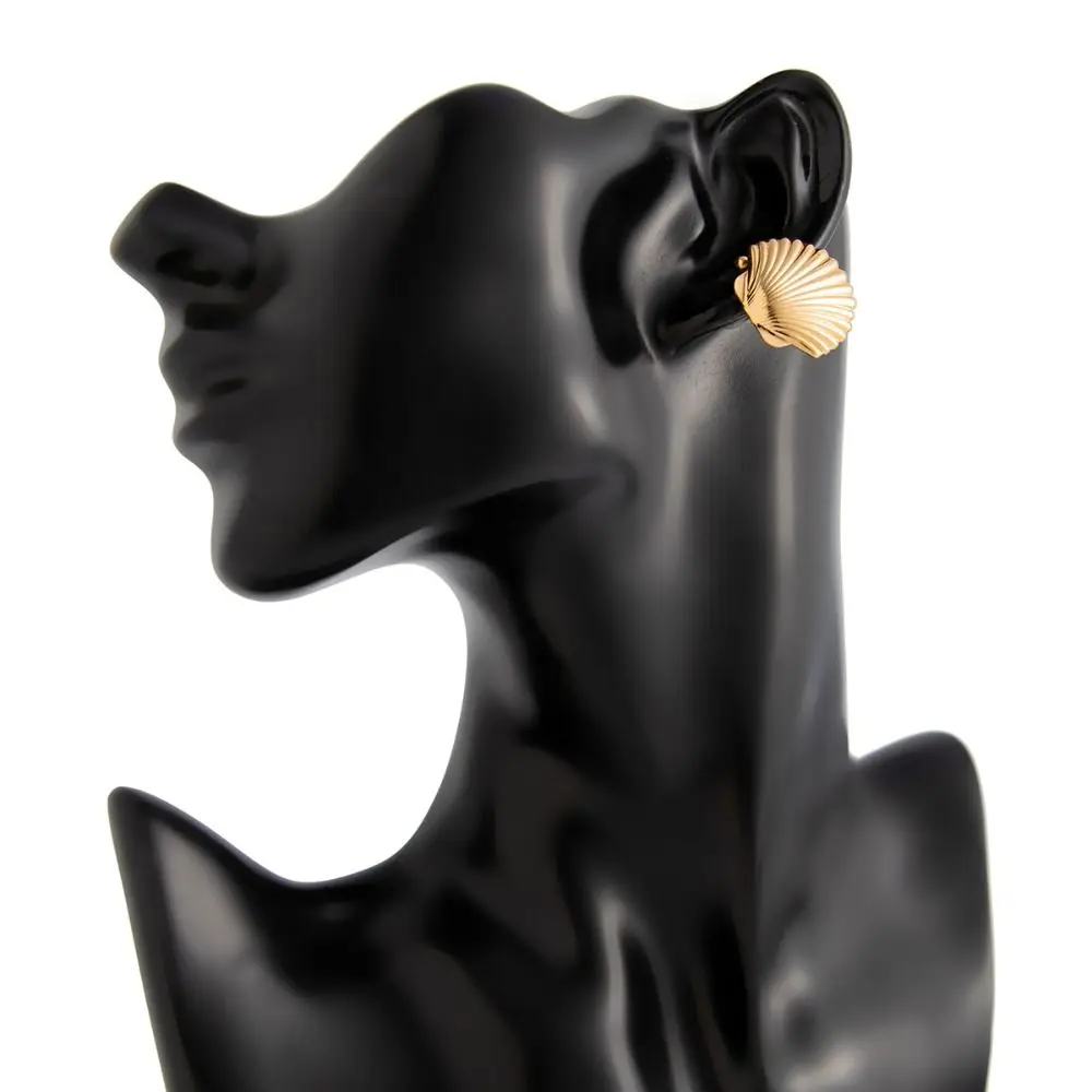 Retro Flower C Shape Ear Cuff Golded Metal C-shaped Ear Clip Minimalism Silver Starfish Shell Ring Clip Daily