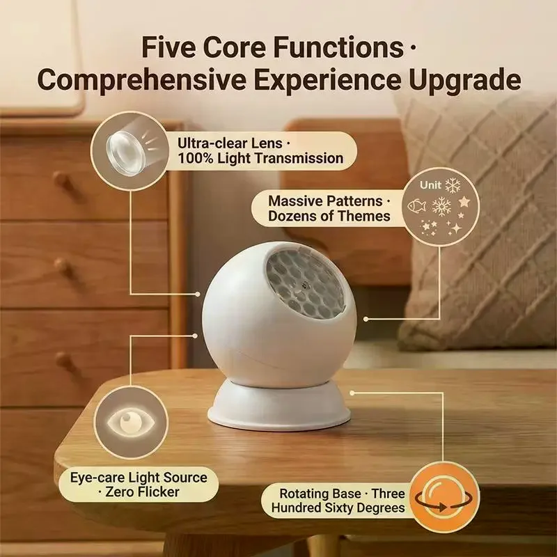 Multifunctional Projection Lamp With Vast Dreamy Patterns And Eye Protection Light For Kids Bedroom Nursery Bedside Night Use view 5