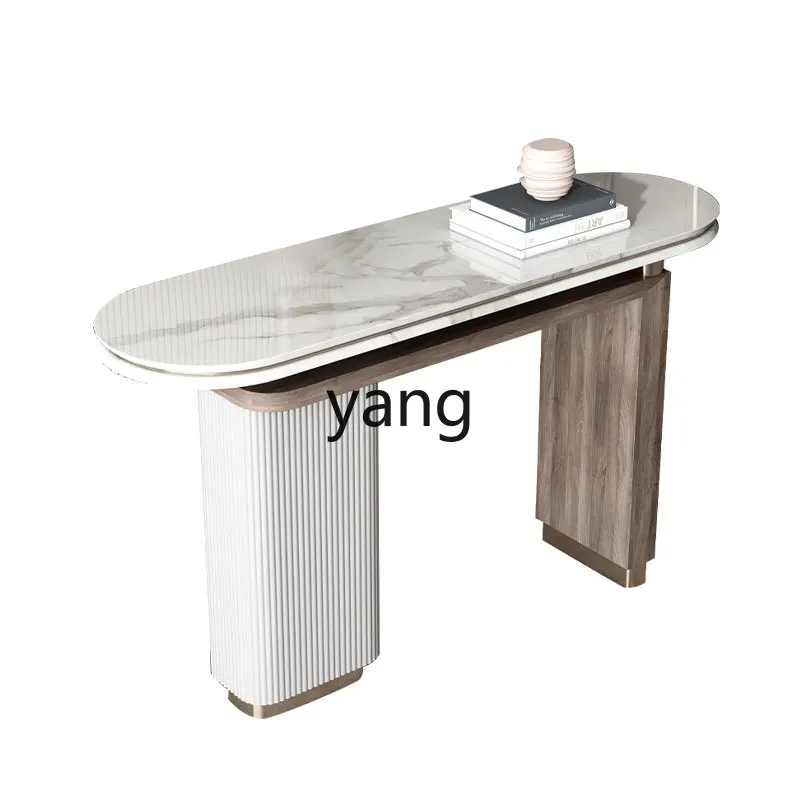 Yjq Minimalist Style Stone Plate Console Marble Entrance Console Tables Affordable Luxury Style