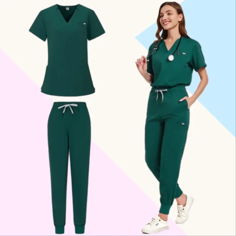 Uniformes cirúrgicos para mulheres, Artigos superiores e calças, Conjuntos de enfermagem enfermeria, Uniforme médico, Scrubs, Salão de beleza clínica, Ternos hospitalares