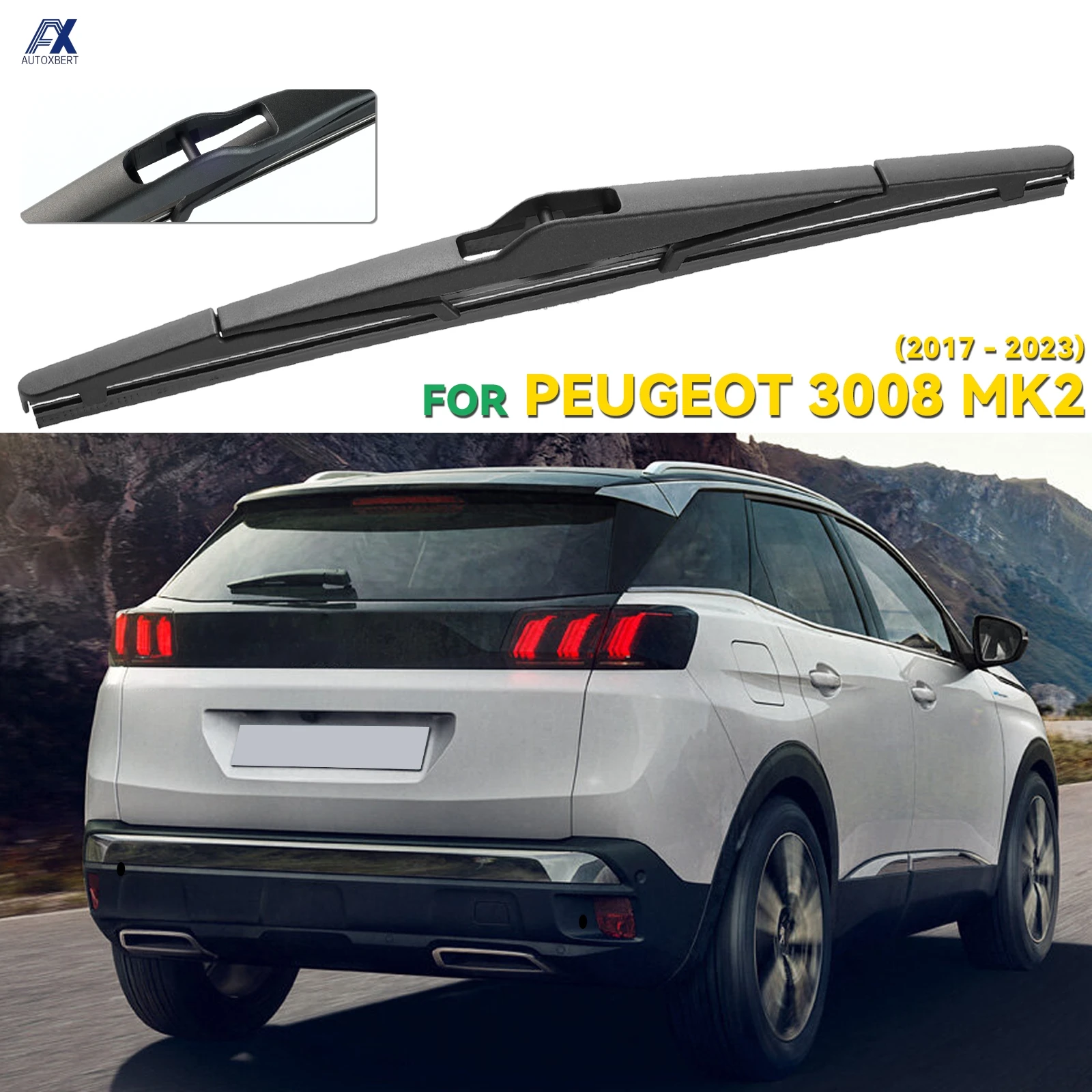 Escobilla limpiaparabrisas trasera de 11 "para Peugeot 3008 Mk2 Renault Espace 5 Scenic 4 2017-parabrisas puerta trasera ventana cepillo de lluvia