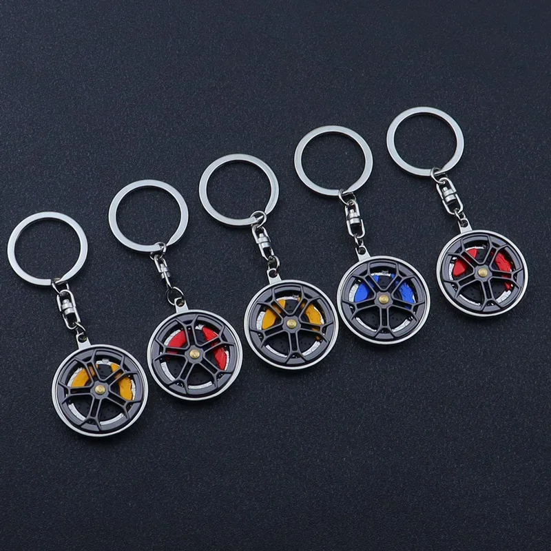 

Creative Metal Wheel Hub Rotary Bearing Keychain Fashionable Alloy Accessory Daily Use Car Key Ring Brake Disc Clamp Pendant