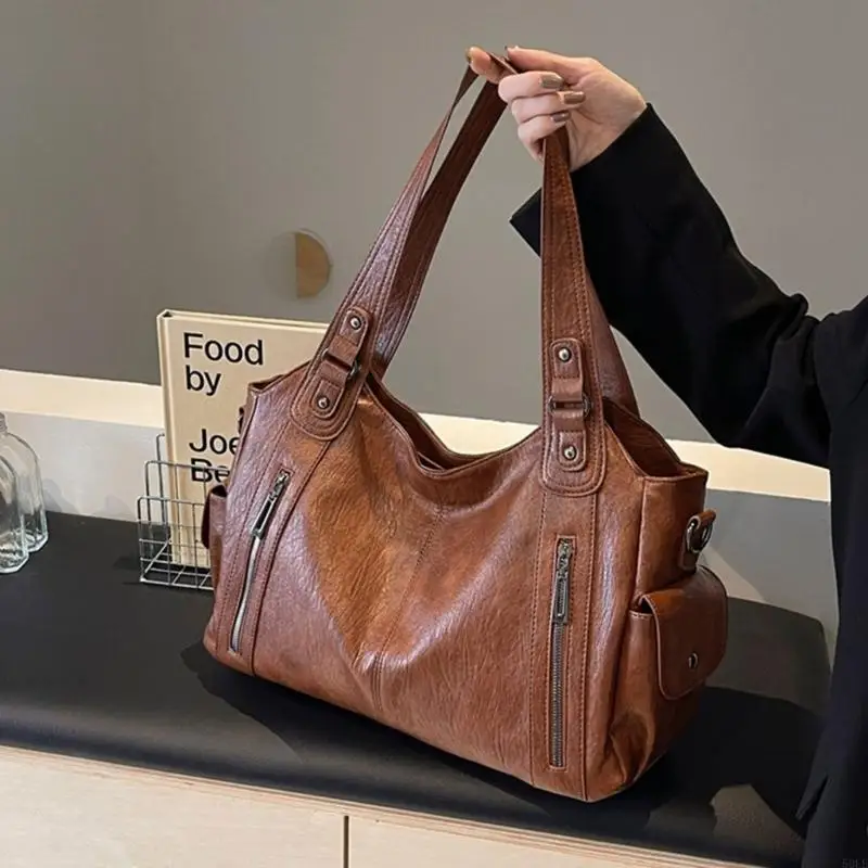50le große Frauenumhängetasche mit Reißverschluss Mode Crossbody Slouchy Bags Top Geldbeutel für Arbeit und Reisen