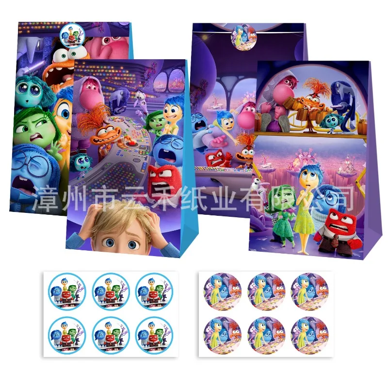 

Disney Inside Out 2 Anime Figure Anxiety Envy Ennui Embarrassment Paper Goody Bag Kids Birthday Party Supplies Gift Bags