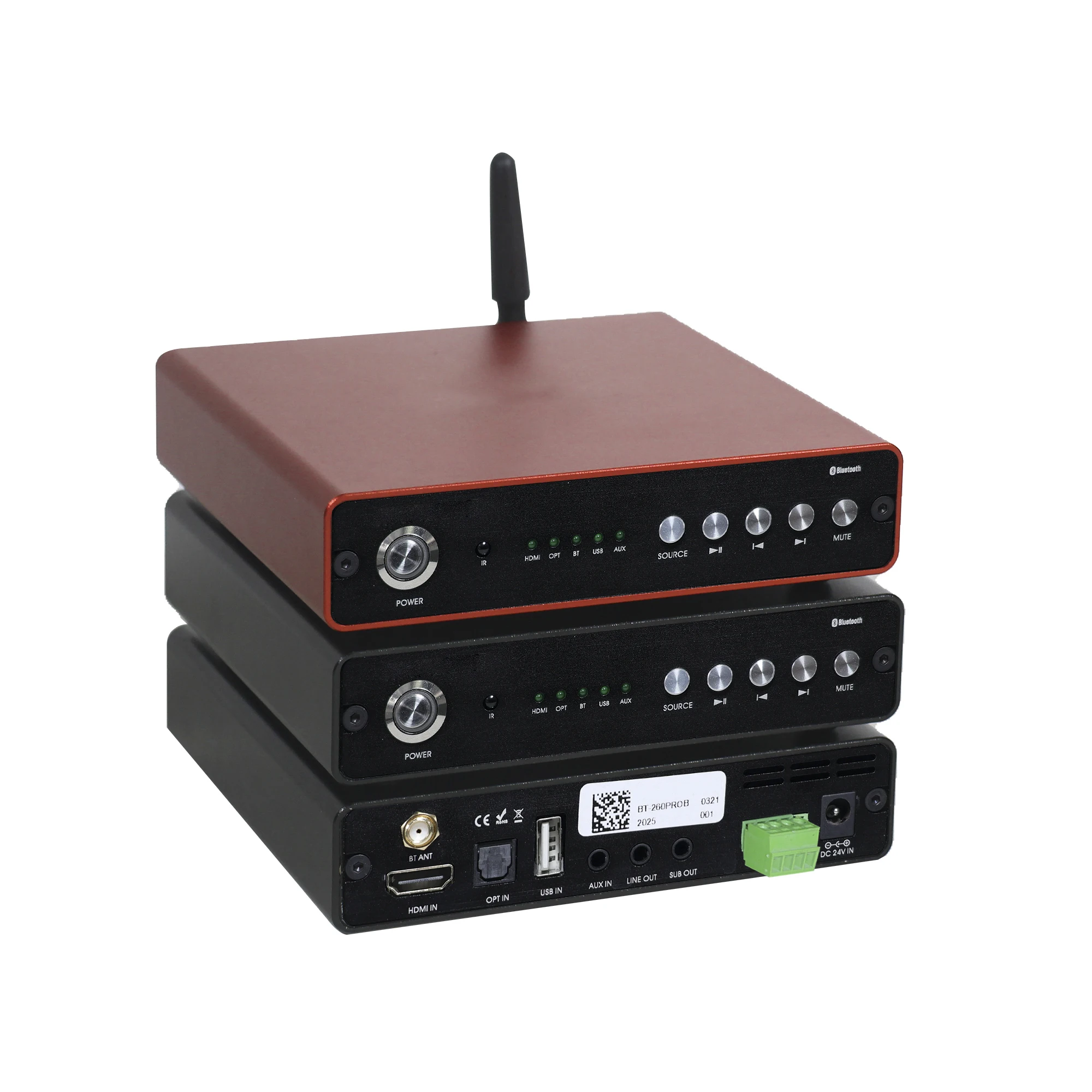 V 2-Channel WiFi Amplifier 2x60W Bluetooth ARC Optical USB AUX Input WiFi Amplifier
