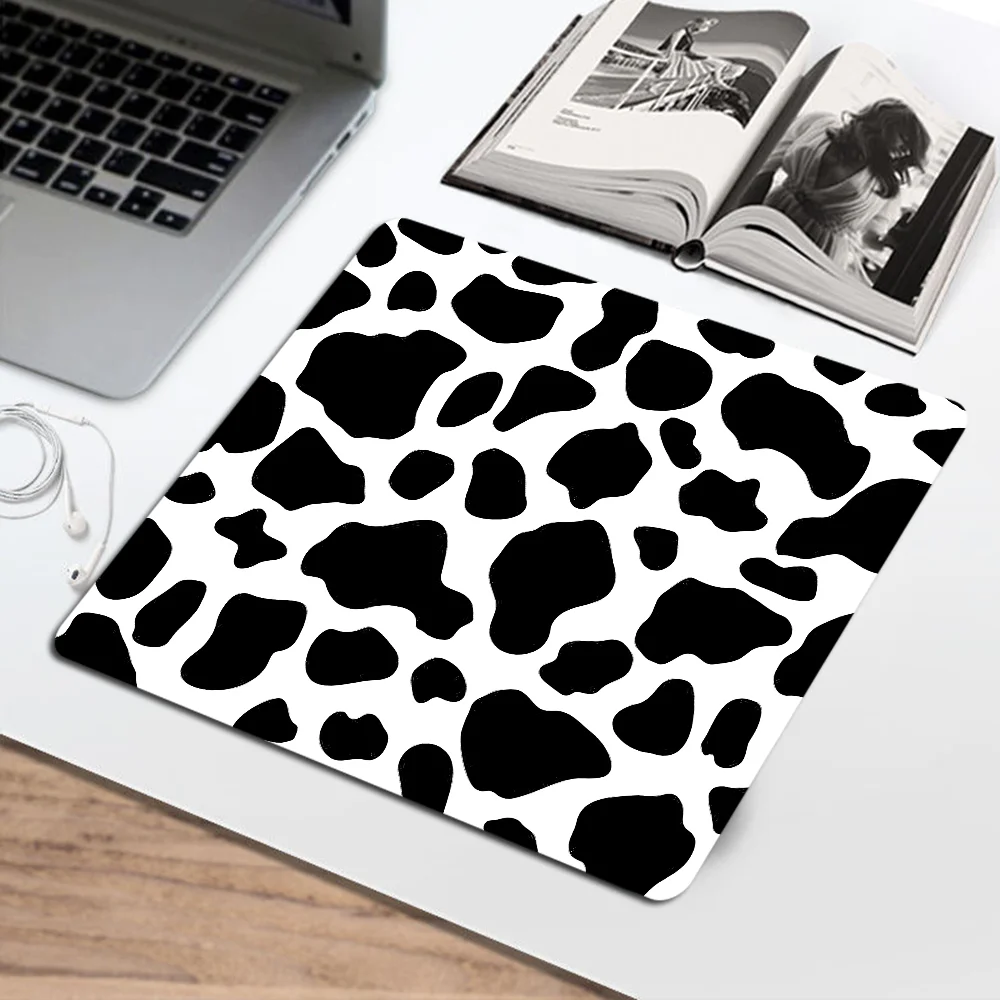 White Black Cow Symbol Print Mousepad Anti-Slip Gaming Mouse Pad Gamer Desk Mat Keyboard Pad Decoration Mause Pad Office Desk