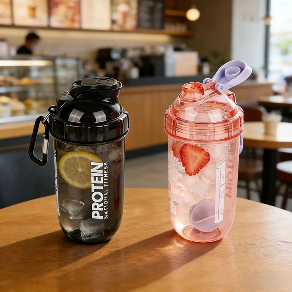 

Simple Protein Shaker Water Bottle 650ml Plastic Coffee Tea Matcha Water Cup Portable Leak-proof Sport Drink Bottle BPA Free
