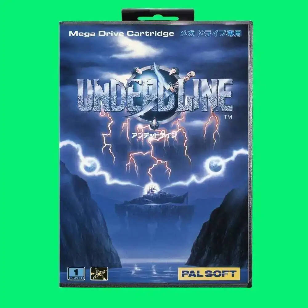 Kartrid Game Undeadline Kartu Game MD 16bit dengan Kotak Ritel Sampul JP untuk Sega Mega Drive