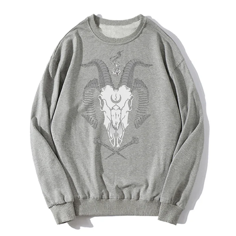 Fashion Baphomet hoodie Men Hoodies Satan Demon Occult Goat Skull Oversized Sweater Unisex Sweatshirt