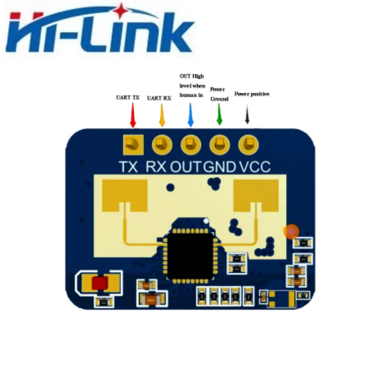 Hi-Link HLK-LD2410C 24GHz FMCW Human Presence Radar Module 5V 80mA Bluetooth UART GPIO 0.75-6m Adjustable Human Existence Sensor