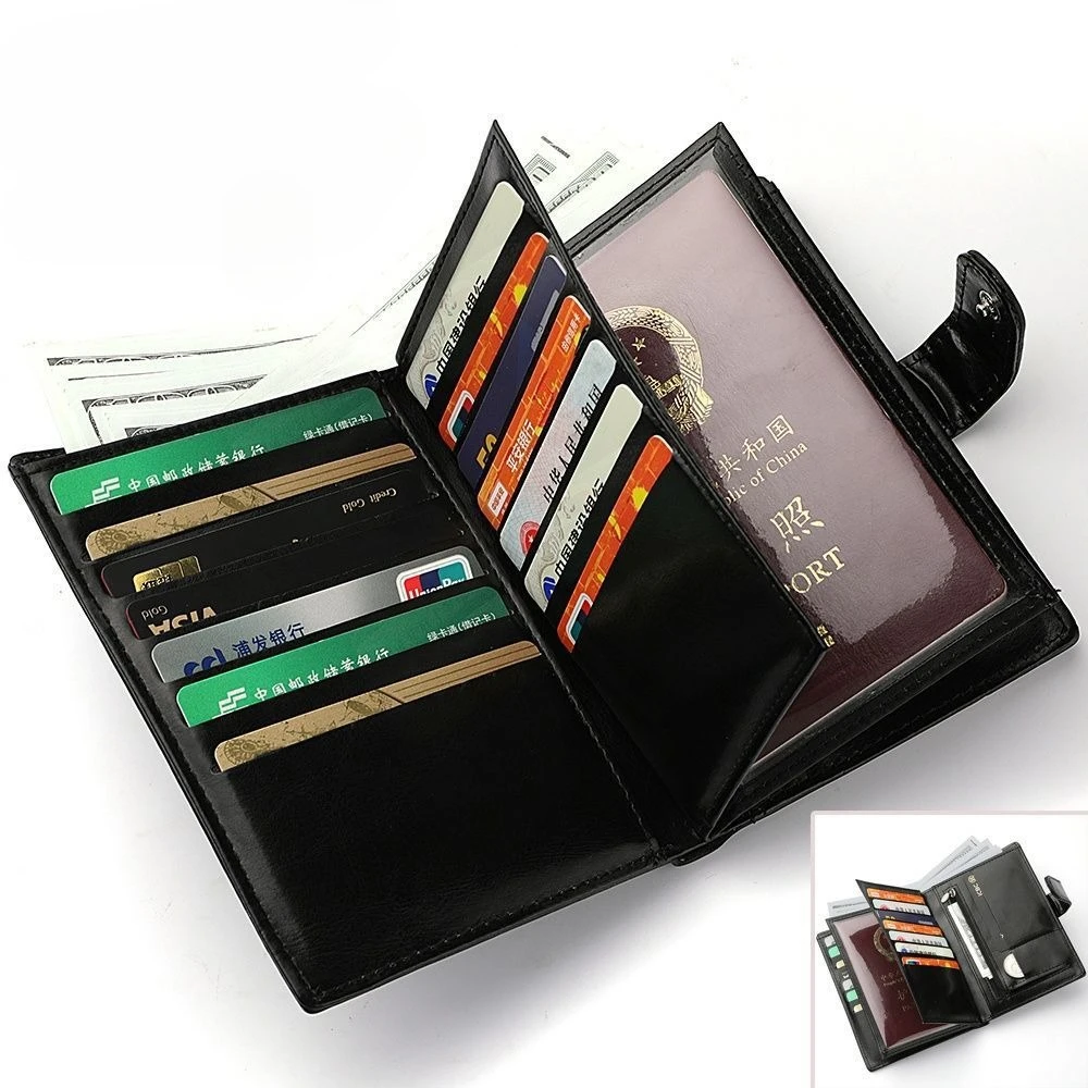 

Многофункциональная кожаная обложка для паспорта, мужской кошелек с держателем для кредитных карт, водительские права, кошелек для кредитных карт и дорожных документов