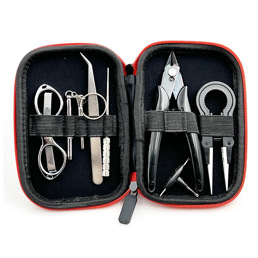 

DIY Tool Kit 9 in 1 Coil Jig Tweezers Pliers Repair Tool Coiling Set with X6 Storage Bag