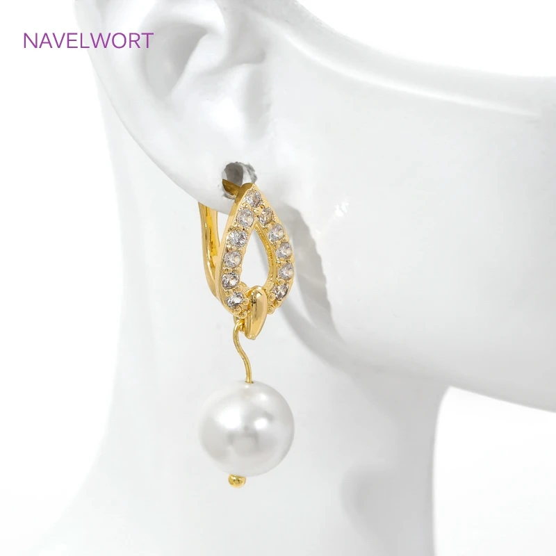 18K Gold Plated Brass Shvenzy Earwires,Earrings Fixtures Basic Fasteners,Accessories For Earrings,DIY Earring Making Findings image 6
