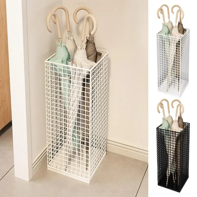 Metal Umbrella Stand Umbrella Bucket Storage Rack Organizer Rust-Resistant Umbrella Racks Large-Capacity For Doorway Bucket