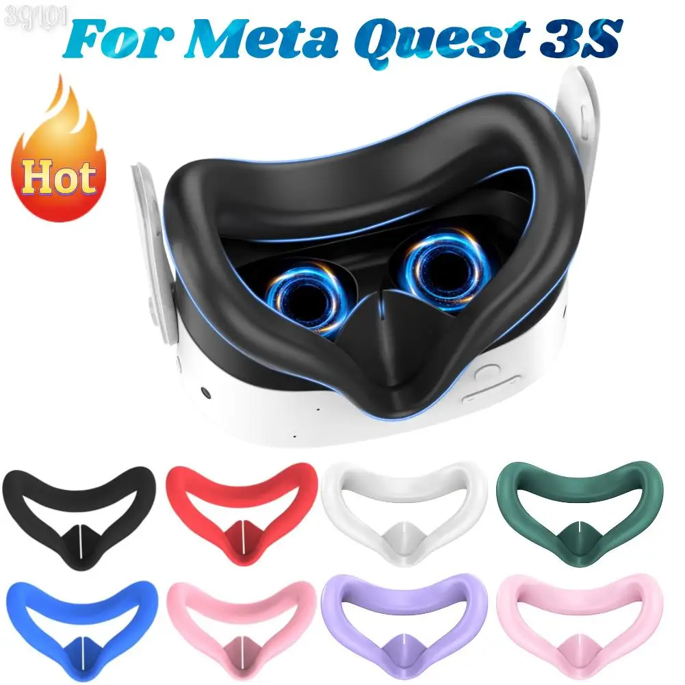 Silicone VR Face Mask For Meta Quest 3S Replaceable Mask Sweatproof Silicone Mask Protective Cover For Oculus 3S Accessories