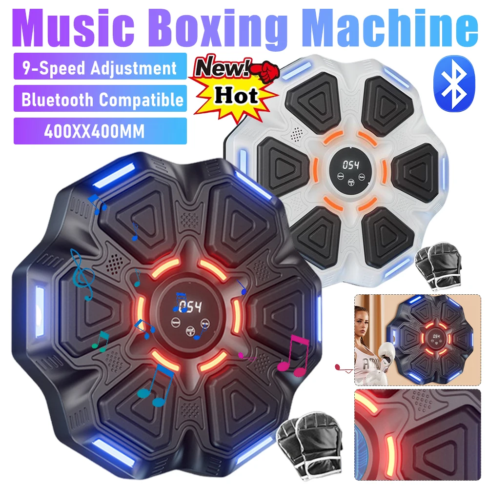 Bluetooth Music Boxing Machine Wall Mounted Boxing Trainer Adjustable Speed Home Fitness Wall Target Punching Bag For Adults Kid