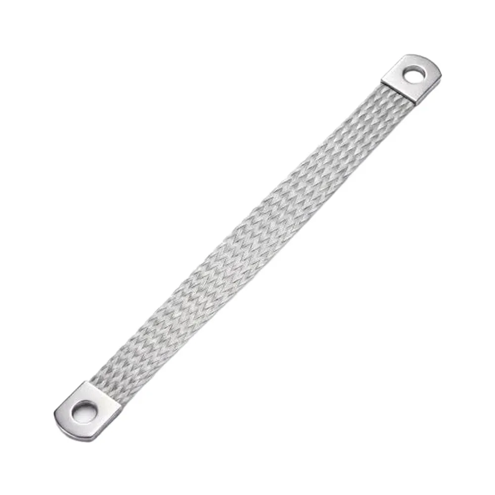 2PCS 12 Inch 4 Gauge Ground Strap Tin‑Plated Copper For Braided/ Ground Cable Automotive Braided/ Engine Grounding Wire