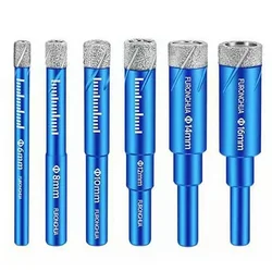 1/4/5/6pcs 6mm 8mm 10mm 12mm 14mm 16mm Diamond Coated Drill Bit Tile Drill Marble Glass Ceramic Hole Open Household Dry Drilling
