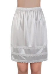 Lace Half Slips For Women Satin Skirt Under Anti-static Half Slip Comfortable Lightweight Half Slip Skirt