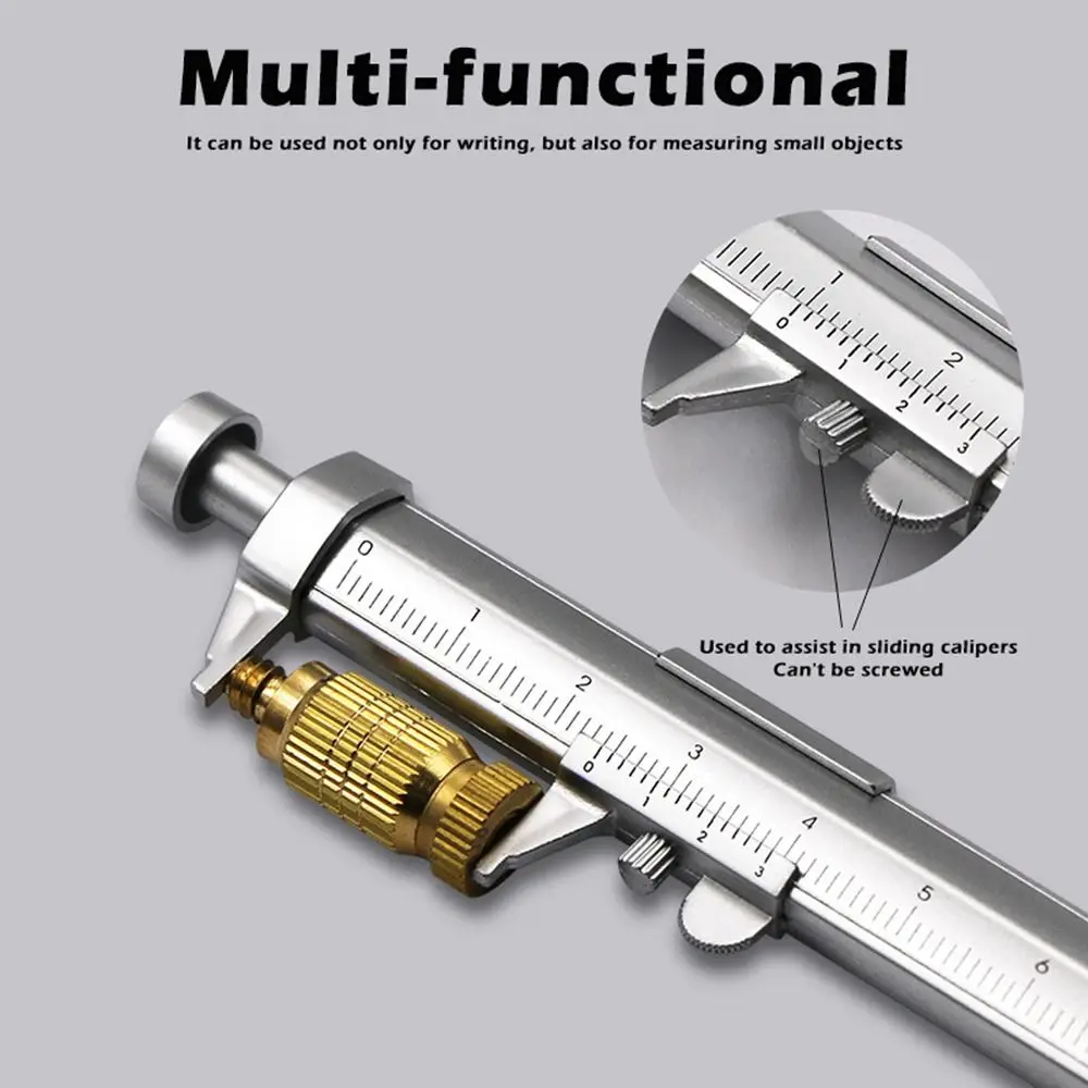 Creative Plastic Vernier Caliper Pen Press Type With Scale Ballpoint Pen 1.0mm Gel Pen Students