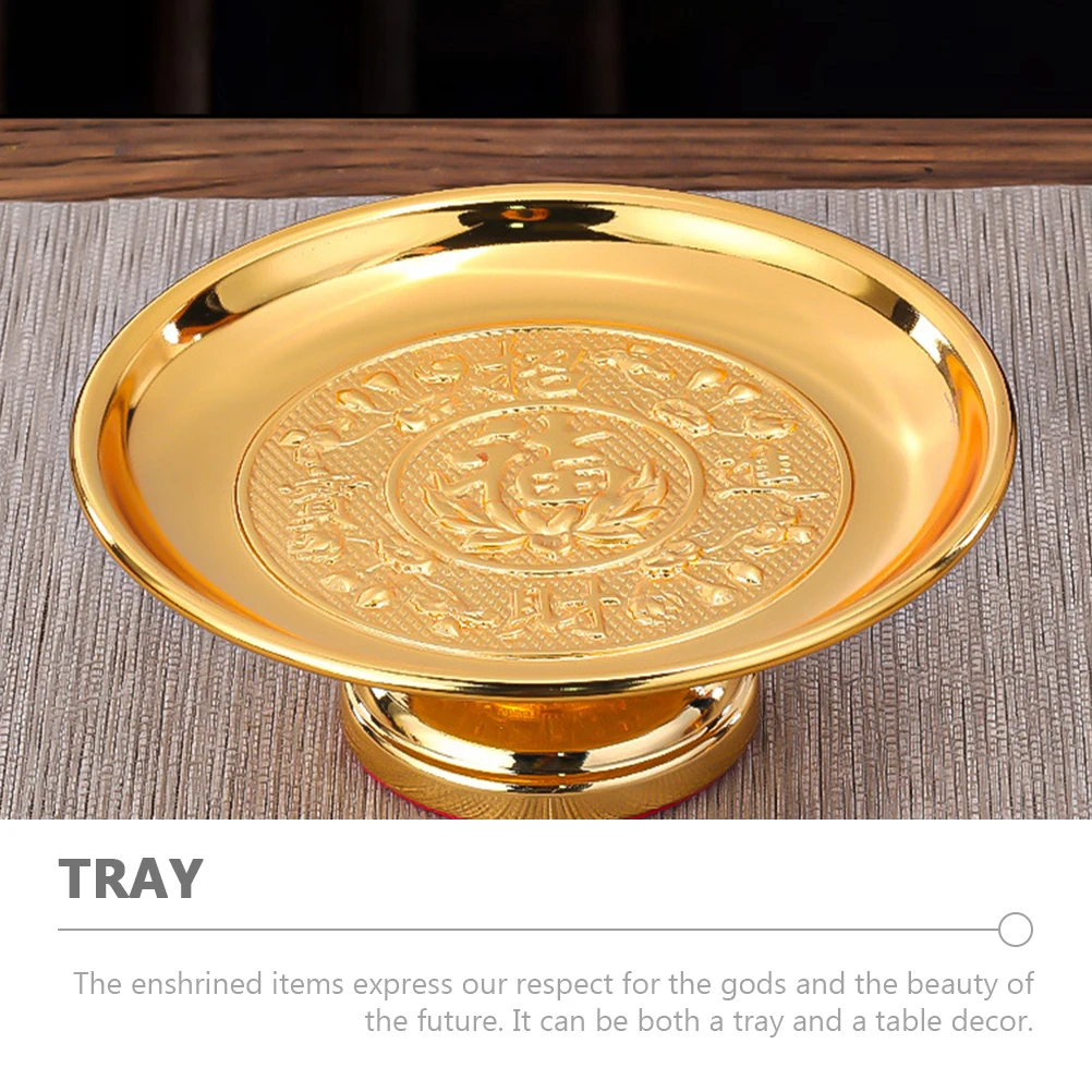 

Lotus Fruit Tray Exquisite Alloy Vintage Offering Plate Buddhist Worship Supplies Temple Tribute Dish Buddhist Worship Plate