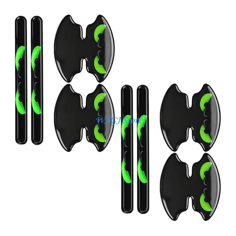 37JE 8 Piece Car Door Handle Bowl Sticker Set, Exterior Trim, Domed Epoxy Accent for Driver Detail Use