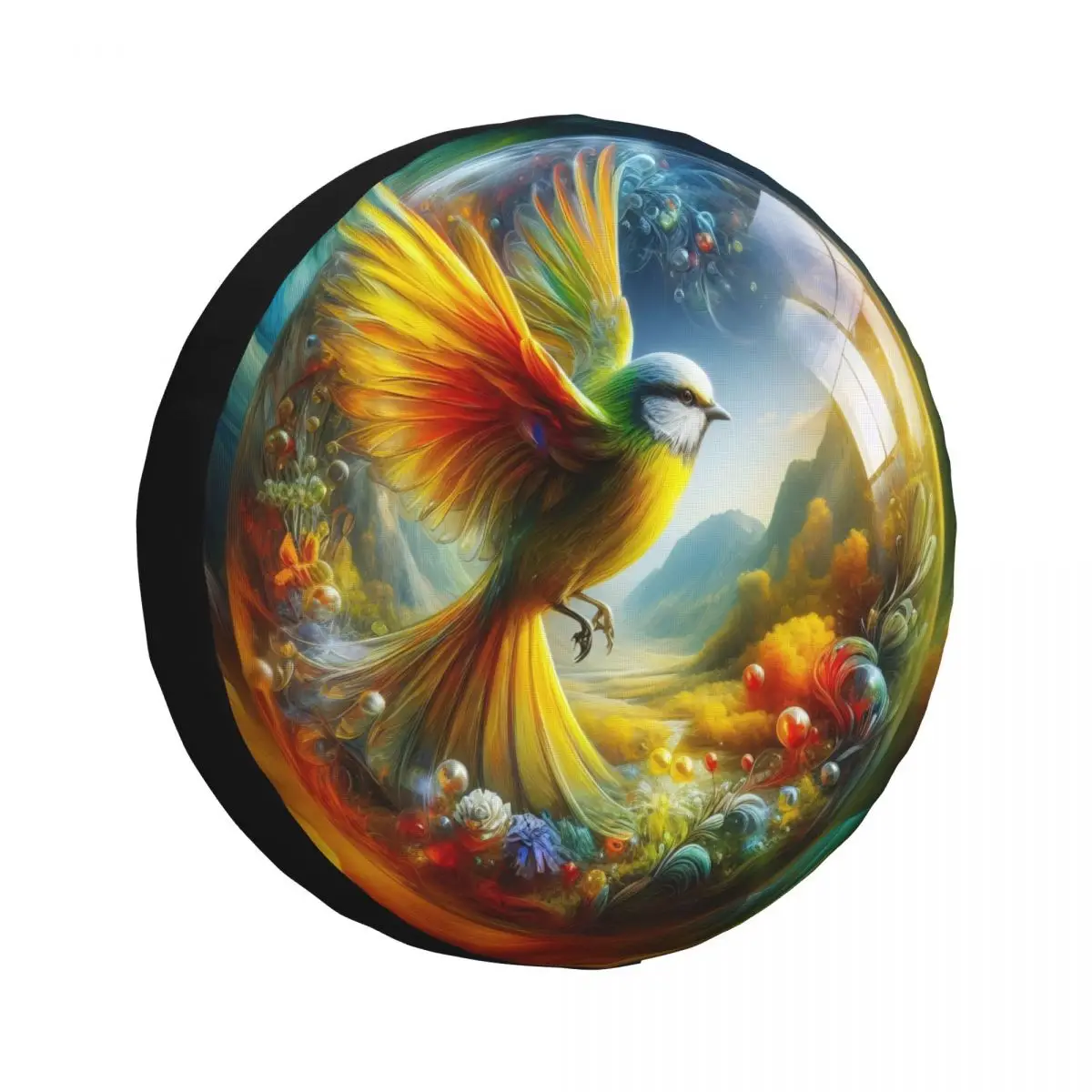 Colorful Bird Fantasy Spare Tire Cover for Jeep Pajero SUV RV Car Wheel Protectors Accessories 14