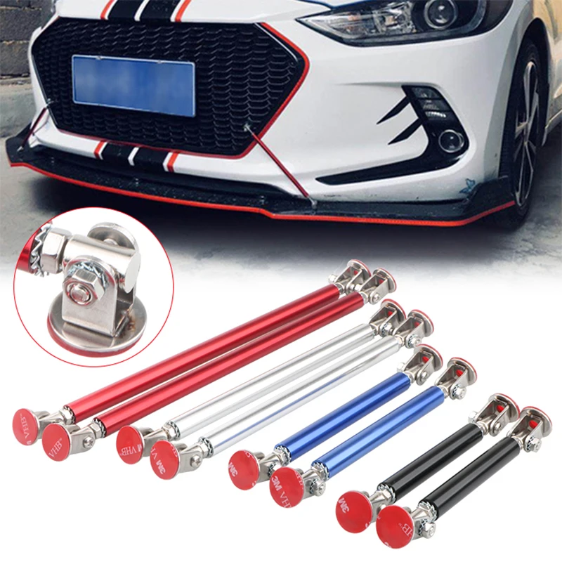 2PCS Universal Adjustable Front Bumper Lip Splitter Rod Strut Tie Bar Adhensive Support Kit Accessories 75mm/100mm/150mm/200mm