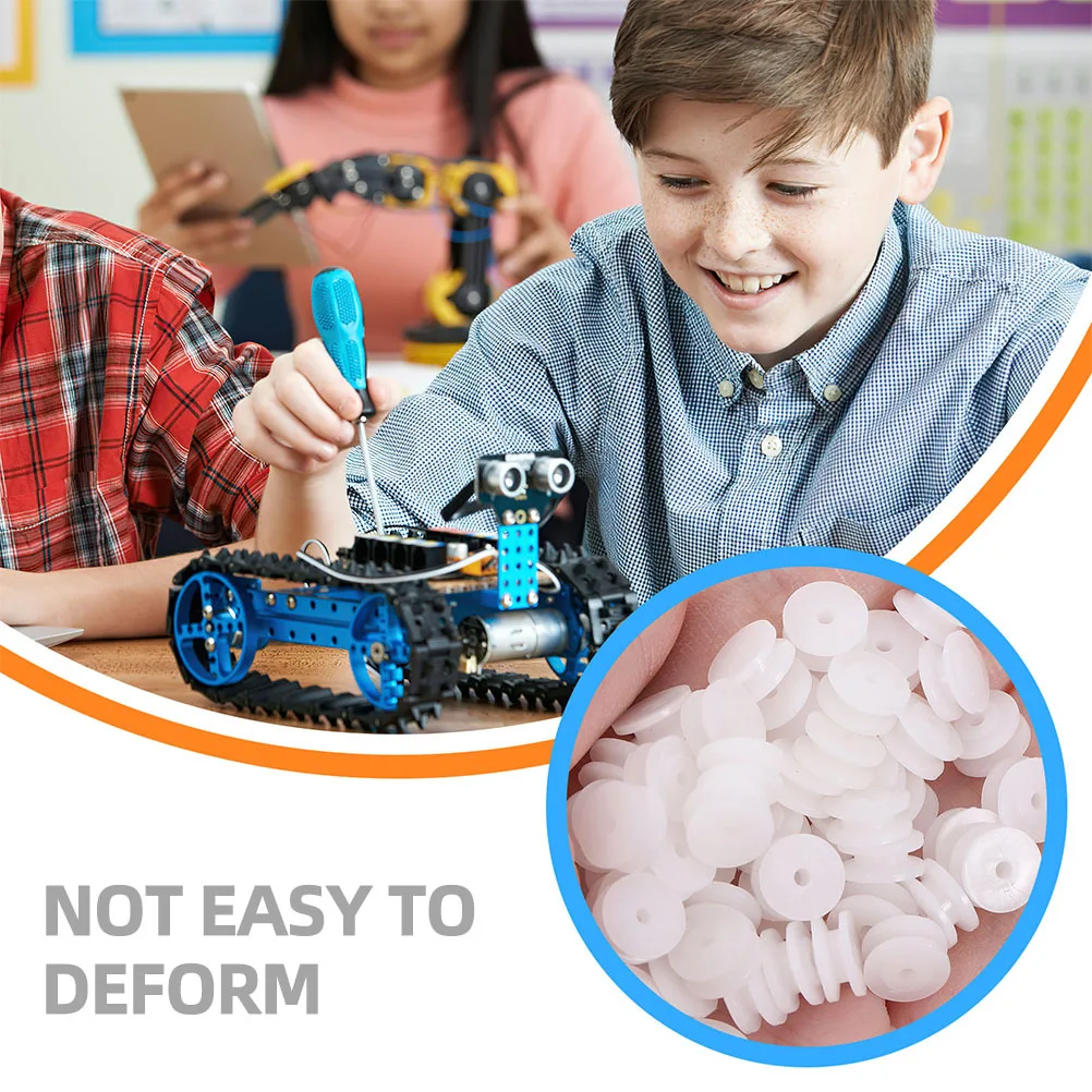 

50Pcs Belt Pulley Gear Plastic PP Small Wheel 2mm Hole for Rc Car Plane DIY Parts Accessories Multipurpose Pulley