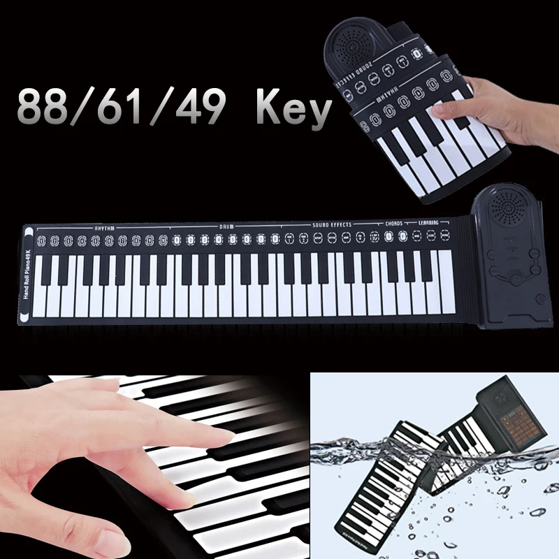 

Funning Portable Hand Roll Piano Kid Toy for Children Learning Music Girl Educational Musical Instrument Boy Electronic Keyboard