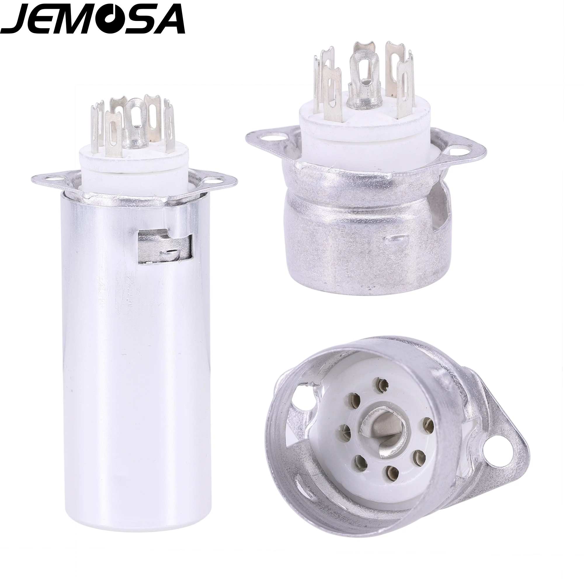 10PCS 7Pin Tube Socket Ceramic With Aluminum Shield For EC92 6H2 EZZ91 6X4 EZ90 6Z4 6AU6 6J4 6AQ5 EF94  6J1 6C4 Vacuum Tube Amp