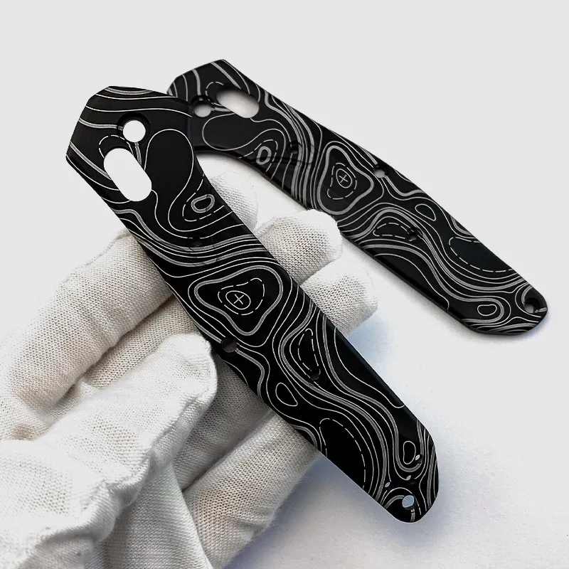Topographic Aluminum Scales for Benchmade 940 Osborne – Contour Map Pattern, EDC Mod