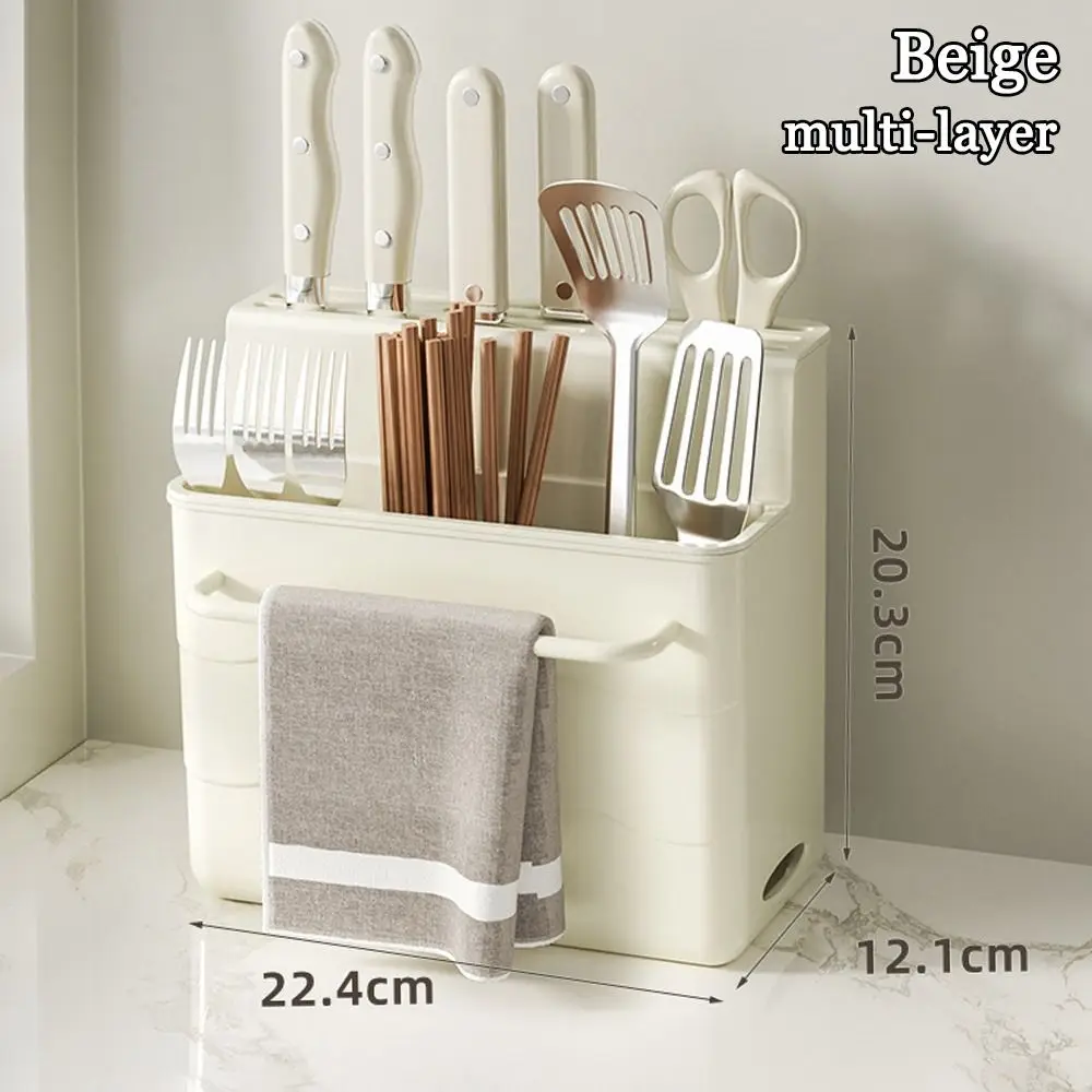 

1Pcs Chopsticks Fork Spoon Cutlery Utensils Holder Multifunctional Drying Rack Kitchen Storage Rack Plastic Organizer